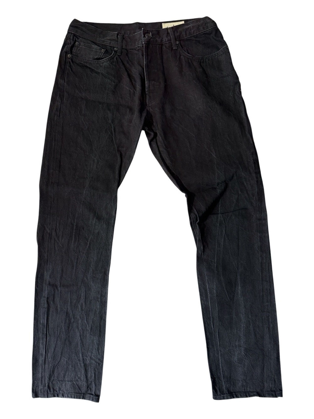 Imogene + Willie mens 35x32 Charlie slim fit black selvedge denim jeans